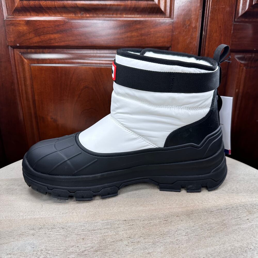 Hunter Short Buckle Intrepid Womens Snow Boots Size 9 White Black Short Winter - Picture 10 of 16